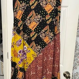 FREE PEOPLE Bohemian Patchwork Maxi Skirt
